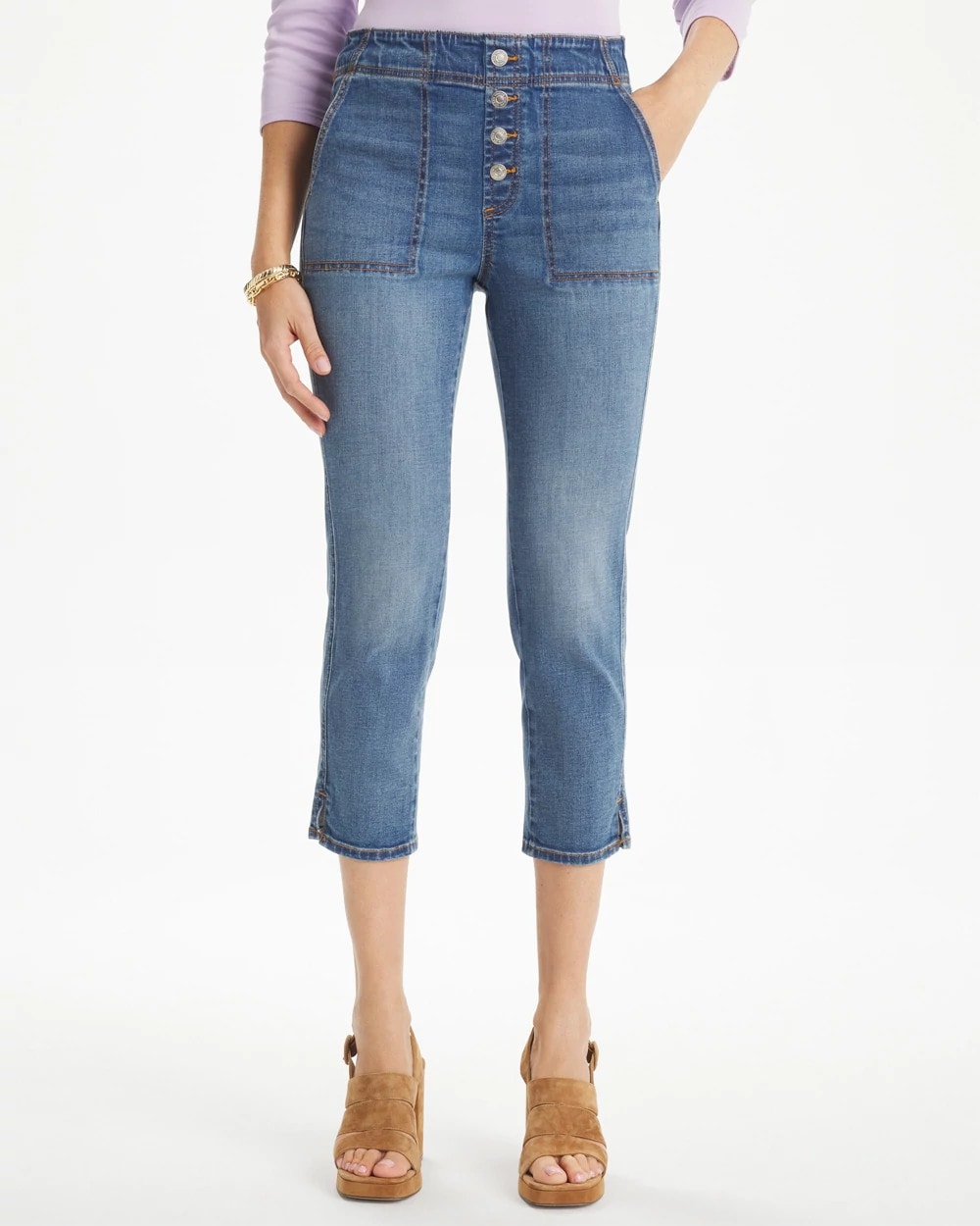 Pull-On 22" Capri Jeans Aquaria Indigo - Chico's