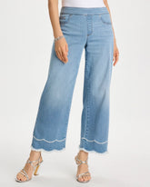 Scallop Pull-On Wide-Leg Crop Jeans Blue Jay Indigo - Chico's