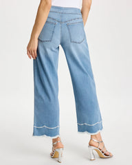 Scallop Pull-On Wide-Leg Crop Jeans Blue Jay Indigo - Chico's