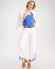 Girlfriend Wide-Leg Cutout Crop Jean Alabaster - Chico's