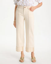 Pintuck Cuffed Cropped Jeans Neutral - Chico's