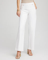 Seeded Pull-On Wide-Leg Jeans Natural Seeded - Chico's