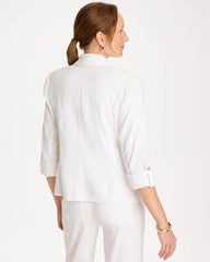 Linen Roll Sleeve Blazer Alabaster - Chico's
