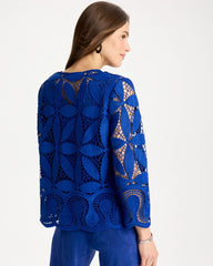 Travelers™ Collection Macramé Lace Jacket Rich Cobalt - Chico's