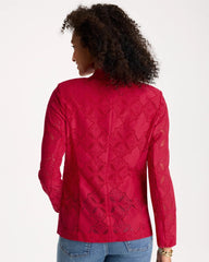 Lace Cutwork Blazer Cherry Lush - Chico's
