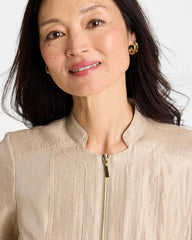 Sheen Stand Collar Jacket Khaki - Chico's