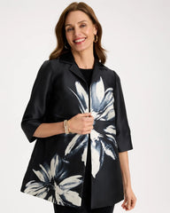 Travelers™ Collection Floral Long Jacket Travelers Black - Chico's