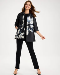 Travelers™ Collection Floral Long Jacket Travelers Black - Chico's