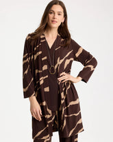 Travelers™ Knit Animal Print Duster Cardigan Cocoa Bean - Chico's