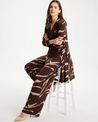 Travelers™ Knit Animal Print Duster Cardigan Cocoa Bean - Chico's