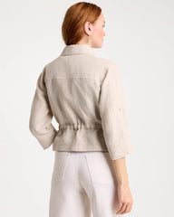 Linen Cargo Jacket Oatmeal - Chico's