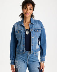Denim Parrot Pocket Jacket Underwater Indigo - Chico's