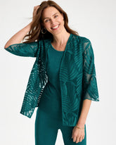 Travelers™ Collection Palm Frond Sheer Jacket Jade Glow - Chico's