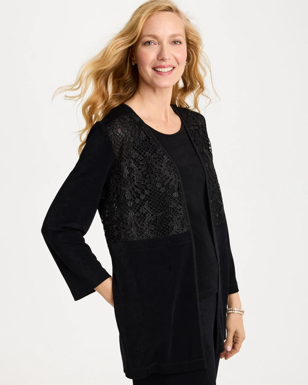 Travelers™ Collection Lace Jacket Travelers Black - Chico's