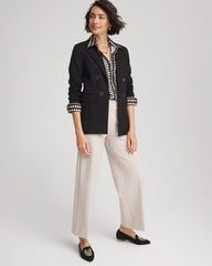Ponte Double-Breasted Knit Blazer Black - Chico's