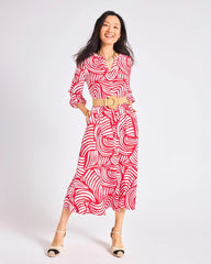 Printed Midi Shirt Dress Cherry Lush - Chico's