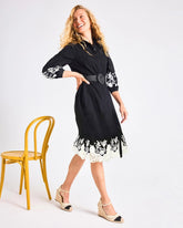 Cotton Lace Trim Shirtdress Black - Chico's