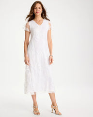 Knit Burnout Floral Dress Alabaster - Chico's