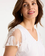 Knit Burnout Floral Dress Alabaster - Chico's
