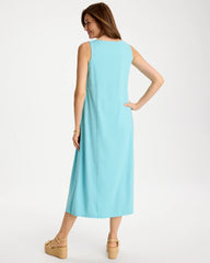Ponte Seamed Maxi Dress Bondi Blue - Chico's