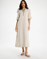 Embellished Linen Dress River Rock - Chico's