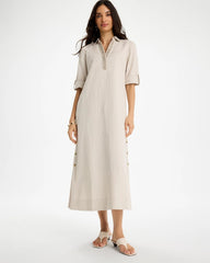 Embellished Linen Dress River Rock - Chico's