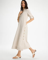 Embellished Linen Dress River Rock - Chico's