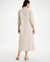 Embellished Linen Dress River Rock - Chico's