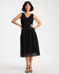 Embroidered Lace Sleeveless Dress Black - Chico's