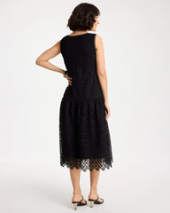 Embroidered Lace Sleeveless Dress Black - Chico's