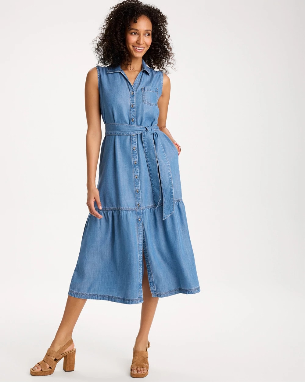 Twill Denim Belted Shirtdress Indigo - Chico's