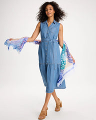 Twill Denim Belted Shirtdress Indigo - Chico's