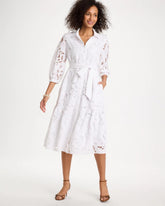 Lace Cutout Belted Shirtdress Alabaster - Chico's