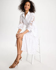 Lace Cutout Belted Shirtdress Alabaster - Chico's