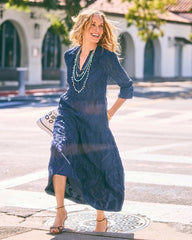 Tiered Lace Dress Passport Blue - Chico's