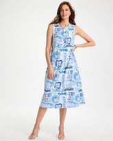 Soft-Stretch Sleeveless Tropical Dress Passport Blue - Chico's