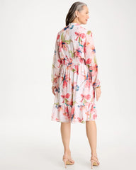 Georgette Trapunto Pullover Dress Calypso Coral - Chico's