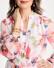 Georgette Trapunto Pullover Dress Calypso Coral - Chico's