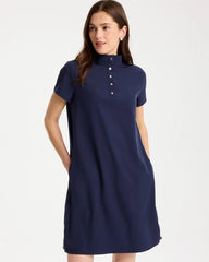 Zenergy® UPF Mockneck Bungee Dress Passport Blue - Chico's
