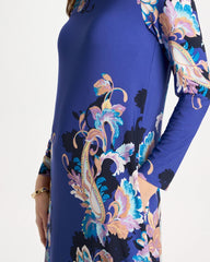 Jersey Knit Baroque Shift Dress Amparo Blue - Chico's