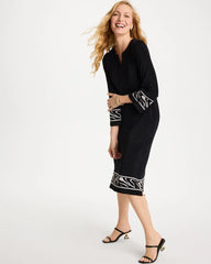 Travelers™ Zebra Trim Kurta Dress Travelers Black - Chico's