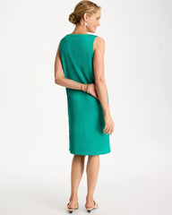 Travelers™ Crinkled Satin Tank Dress Topanga Green - Chico's