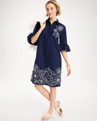 3D Applique Dress Passport Blue - Chico's
