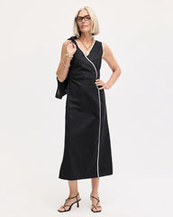 Sleeveless Surplice Linen Dress Black - Chico's