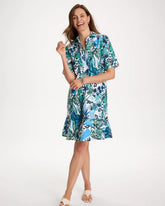 Floral Linen-Cotton Popover Dress Alabaster - Chico's