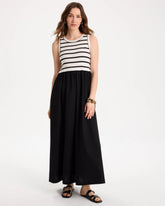 Poplin Cotton Rib Mix Dress Black - Chico's