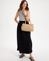 Poplin Cotton Rib Mix Dress Black - Chico's