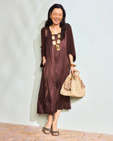 Faux Satin Sleeveless Dress Deep Brown - Chico's