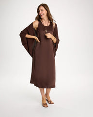 Faux Satin Sleeveless Dress Deep Brown - Chico's