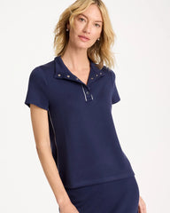 Zenergy® Soft Pique Piped Pullover Passport Blue - Chico's